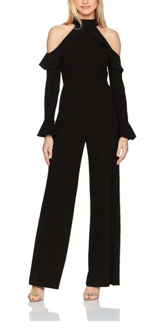ML Monique Lhuillier Mockneck Jumpsuit Black Women’s Size 4